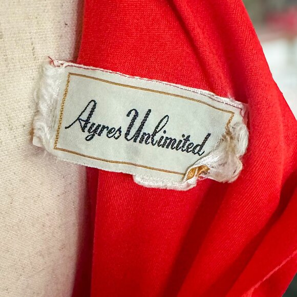 Vintage 1970s Ayres Unlimited Red Maxi Dress | Greek Goddess | Size 10 - Picture 12 of 16